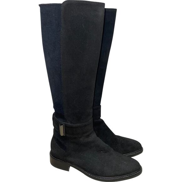 Aquatalia Black Suede Leather Tall Riding Boots    Size: 5 - Picture 1 of 7